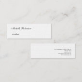 Luxe Premium Linen Black White Plain minimalist Mini Visitekaartje (Voorkant / Achterkant)