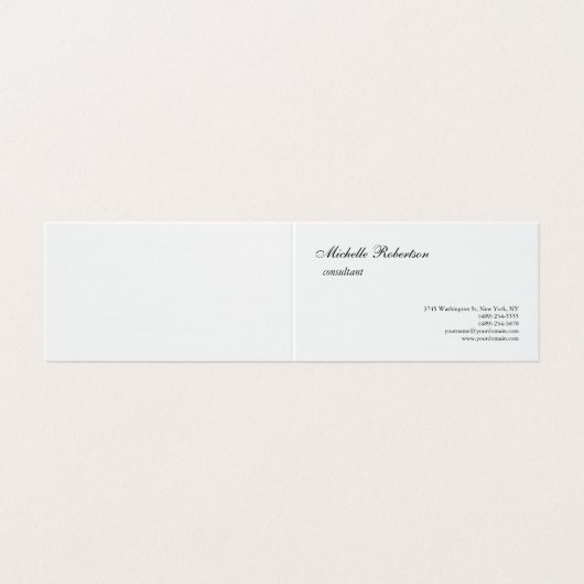 Luxe Premium Linen Black White Plain minimalist Visitekaartje (Buitenkant ongevouwen)