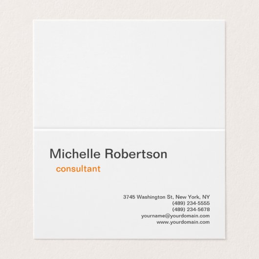 Luxe Premium Linen Black White Plain minimalist Visitekaartje (Buitenkant ongevouwen)