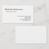 Luxe Premium Linen Black White Plain minimalist Visitekaartje (Voorkant / Achterkant)