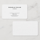 Luxe Premium Linen Black White Plain minimalist Visitekaartje (Voorkant / Achterkant)