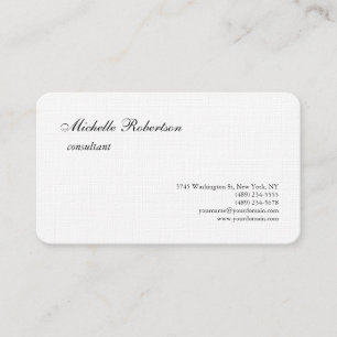 Luxe Premium Linen Black White Plain minimalist Visitekaartje