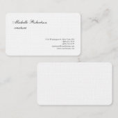 Luxe Premium Linen Black White Plain minimalist Visitekaartje (Voorkant / Achterkant)