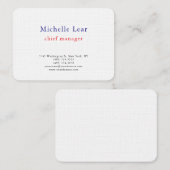 Luxe Premium Linnen Blauw Rood Wit Plain Classic Visitekaartje (Voorkant / Achterkant)