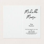 Luxe Premium Linnen Zwart & Wit Minimalist Visitekaartje (Buitenkant ongevouwen)