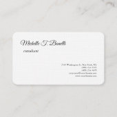 Luxe Premium Linnen Zwart Wit Script Minimalist Visitekaartje (Voorkant)