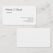 Luxe Premium Linnen Zwart Wit Script Minimalist Visitekaartje (Voorkant / Achterkant)