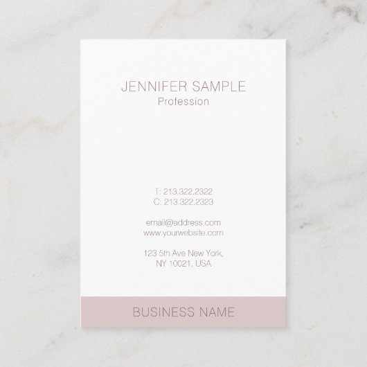 Luxe premium zijde afwerking Modern minimalistisch Visitekaartje (Achterkant)