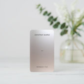 Luxe Premium Zijdepapier QR Code Glamour Zilver Visitekaartje (Staand voorkant)