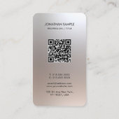 Luxe Premium Zijdepapier QR Code Glamour Zilver Visitekaartje (Achterkant)
