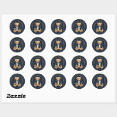 Luxe Preppy Geruite Teddibeer Ronde Sticker (Vel)