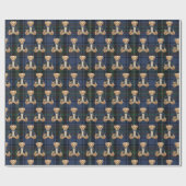 Luxe Preppy Geruite Teddydbeer Cadeaupapier (Vlak)