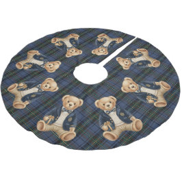 Luxe Preppy Geruite Teddydbeer Kerstboom Rok