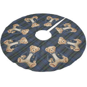 Luxe Preppy Geruite Teddydbeer Kerstboom Rok