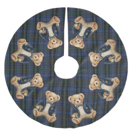 Luxe Preppy Geruite Teddydbeer Kerstboom Rok