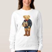 Luxe Preppy Plaid Christmas Teddy Bear Photo Card Trui (Voorkant)