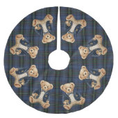 Luxe Preppy Plaid Teddy Bear Kerstboom Rok (Voorkant)