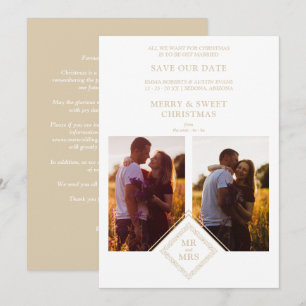 Luxe prettige kerstmis 2 foto's Collage