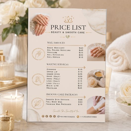 Luxe Prijslijst Flyer Schoonheidssalon | Nagels &