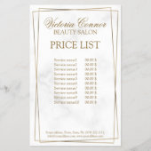 Luxe prijslijst Gold Line Border Flyer (Voorkant)