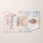 Luxe Prinses Gepersonaliseerde Beige glitter Bad Handdoek (Handdoek)