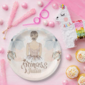 Luxe Prinses Verjaardag Beige glitter Personaliser Papieren Bordje (Feest)
