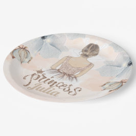 Luxe Prinses Verjaardag Beige glitter Personaliser Papieren Bordje