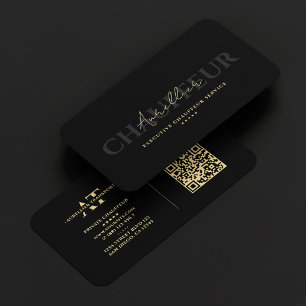 Luxe privéchauffeur Chauffeur Transport Zwart  Visitekaartje