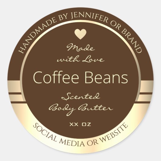 Luxe Product Verpakking Etiketten Donkerbruin & Go (Voorkant)