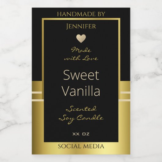 Luxe Product Verpakking Etiketten Zwart en Goud (Enkel label)