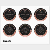 Luxe productverpakking - zwart en Roos Gold Ronde Sticker (Vel)