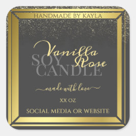 Luxe productverpakkingen labelen donkergrijs en go vierkante sticker