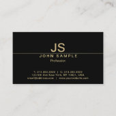 Luxe Professional Creative Black Gold Monogram Visitekaartje (Voorkant)