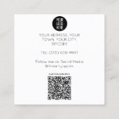 Luxe professional Eenvoudig zwart leer Vierkante Visitekaartje (Achterkant)