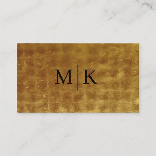 Luxe Professional QR Code Monogram zwart Gold Visitekaartje (Voorkant)