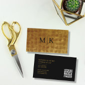 Luxe Professional QR Code Monogram zwart Gold Visitekaartje