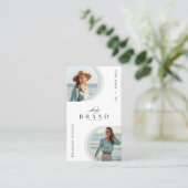 Luxe professioneel logo met foto van modeontwerper visitekaartje (Staand voorkant)