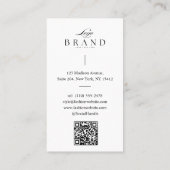 Luxe professioneel logo met foto van modeontwerper visitekaartje (Achterkant)