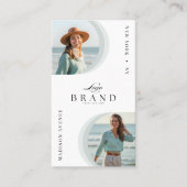 Luxe professioneel logo met foto van modeontwerper visitekaartje (Voorkant)