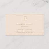 Luxe Professioneel Monogram Elegante Moderne Vlakt Visitekaartje (Achterkant)