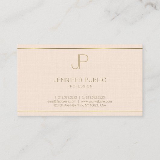 Luxe Professioneel Monogram Elegante Moderne Vlakt Visitekaartje (Achterkant)