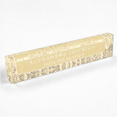 Luxe Professionele Gouden Glitter Modern Naambordje