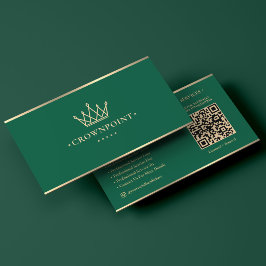 Luxe Professionele Kroon Donkergroen Koninklijk Visitekaartje