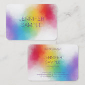 Luxe professionele moderne elegante regenboogkleur visitekaartje (Voorkant / Achterkant)