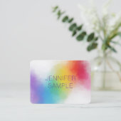 Luxe professionele moderne elegante regenboogkleur visitekaartje (Staand voorkant)