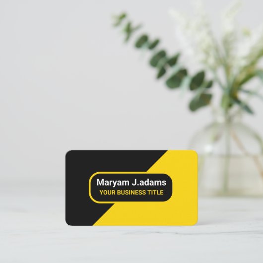 Luxe Professionele QR Code Zwart Goud Visitekaartje (Staand voorkant)