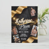 Luxe Prom Stuur Off Gouden Ribbon Film Roll Kaart (Staand voorkant)