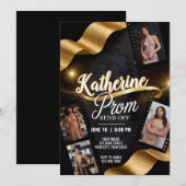 Luxe Prom Stuur Off Gouden Ribbon Film Roll Kaart (Voorkant / Achterkant)