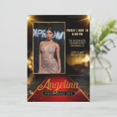 Luxe Prom Stuur Uit Afstuderen Rode Tapijt Kaart (Staand voorkant)