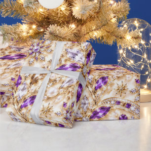 Luxe pruim kerstcadeaupapier cadeaupapier